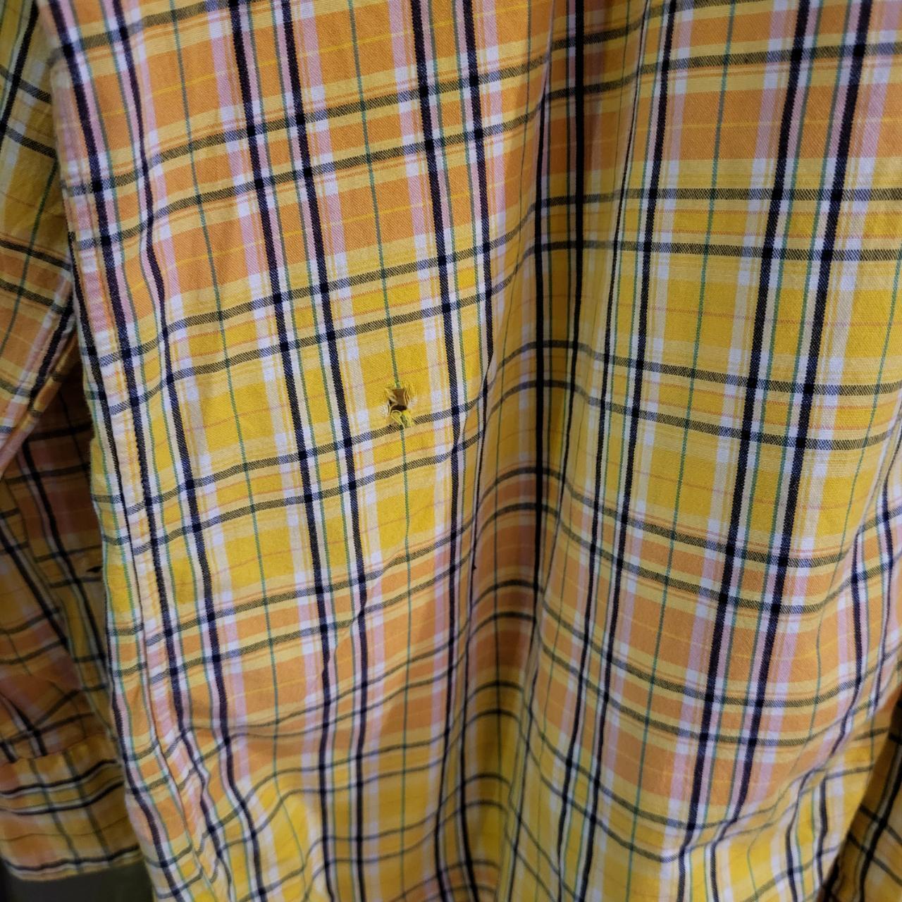 RLS020-P - Vintage Ralph Lauren Yellow Checkered Button Up Shirt Longsleeve collared top #Y2K #preppy #smartcasual #golf #oldmoney