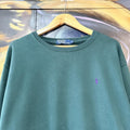 BR1912FY-U - Vintage Retro Essential Dark Green Polo Ralph Lauren Crewneck Jumper Sweatshirt with embroidered logo #oldmoney #90s #poloralphlauren #preppy #sweat