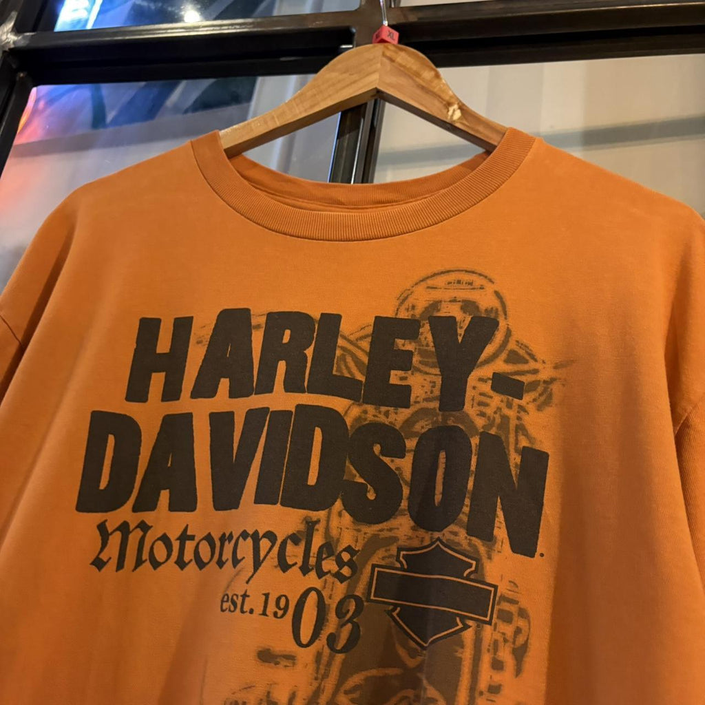 BR2401BJ-P - Vintage Retro Essential Orange Harley Davidson Grand Canyon Sedona, AZ Graphic Print Top Tee T-shirt #graphic #motorcycles #biker #harley #harleydavidson