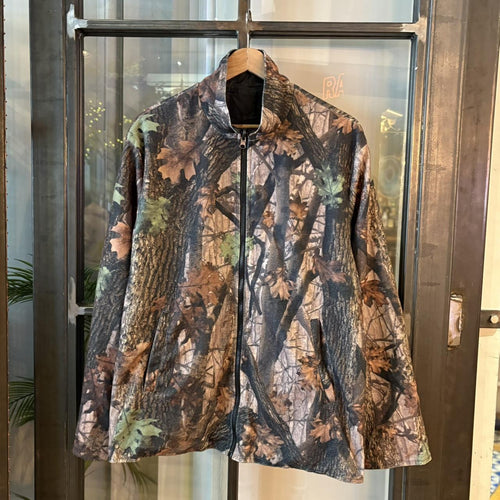 0225H73BR - Vintage Retro Essential Realtree Camouflage Khaki Green Brown Field Hunting graphic print Reversible Sweatshirt Full Zip Fleece #realtree #hunting #camo #utility