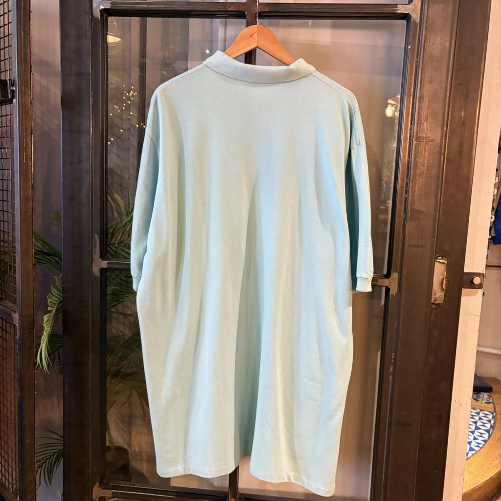 POL555F - Vintage Retro Ralph Lauren Plain Turquoise Polo Shirt Short Sleeve collared button up top  #Y2K #preppy #chiefkeef #oldmoney #ralphlauren