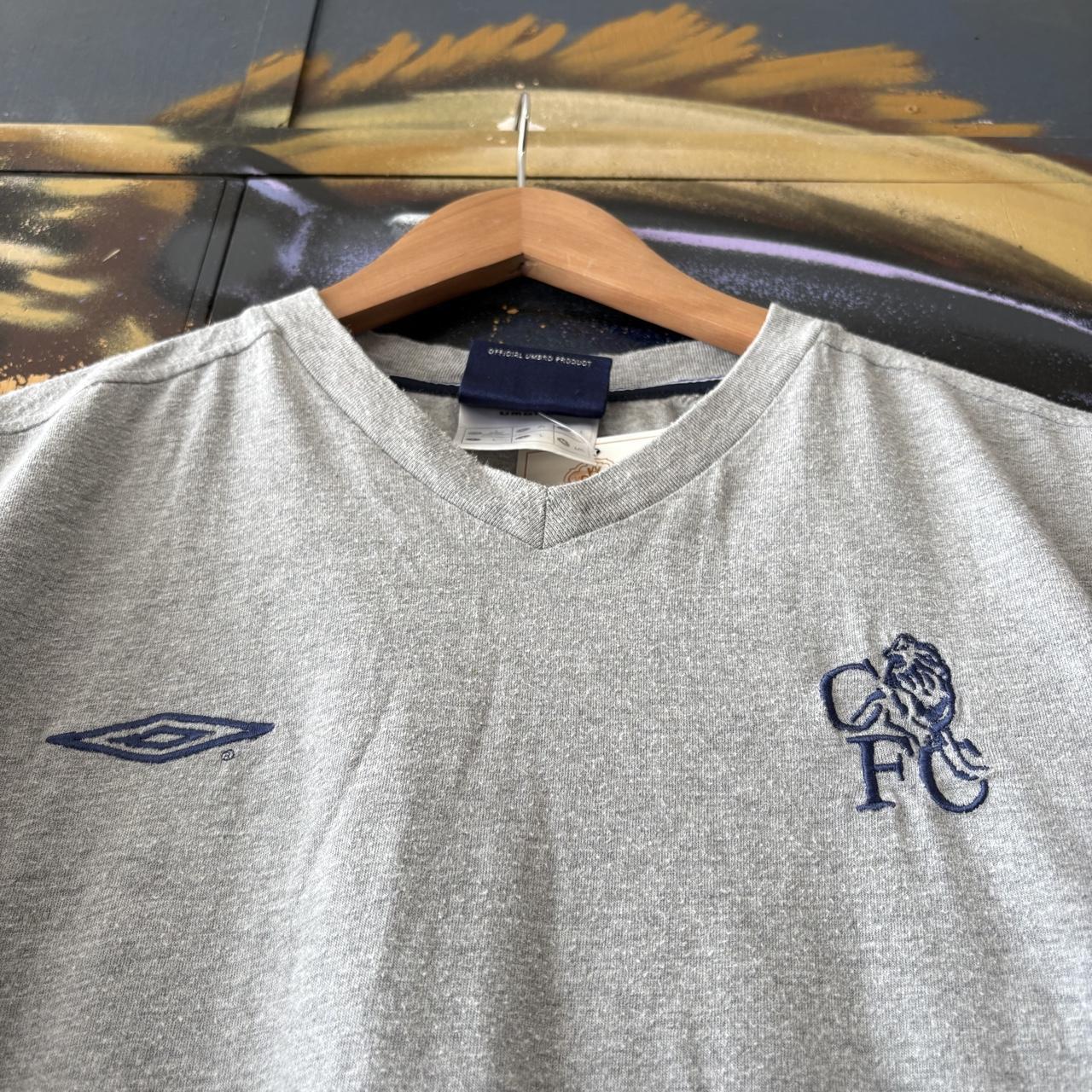 Vintage Umbro Chelsea T shirt Mens Large Grey 1998 2000 Football Autoglass Drill Training Tee Top