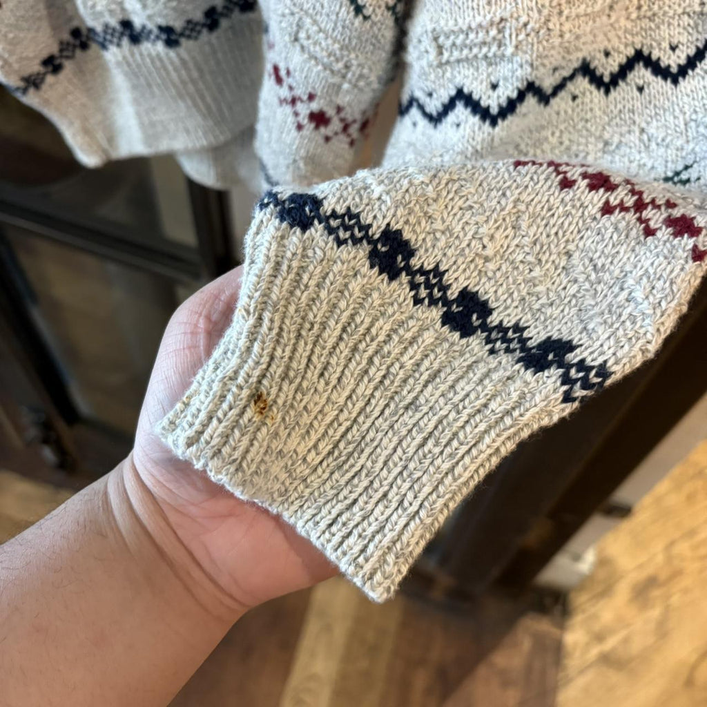 0225C84BR - Vintage Retro Essential Cream patterned argyle golf grandpa cosby sweatshirt crewneck knit Jumper #coogistyle #knitjumper #90s #grandad #knitted