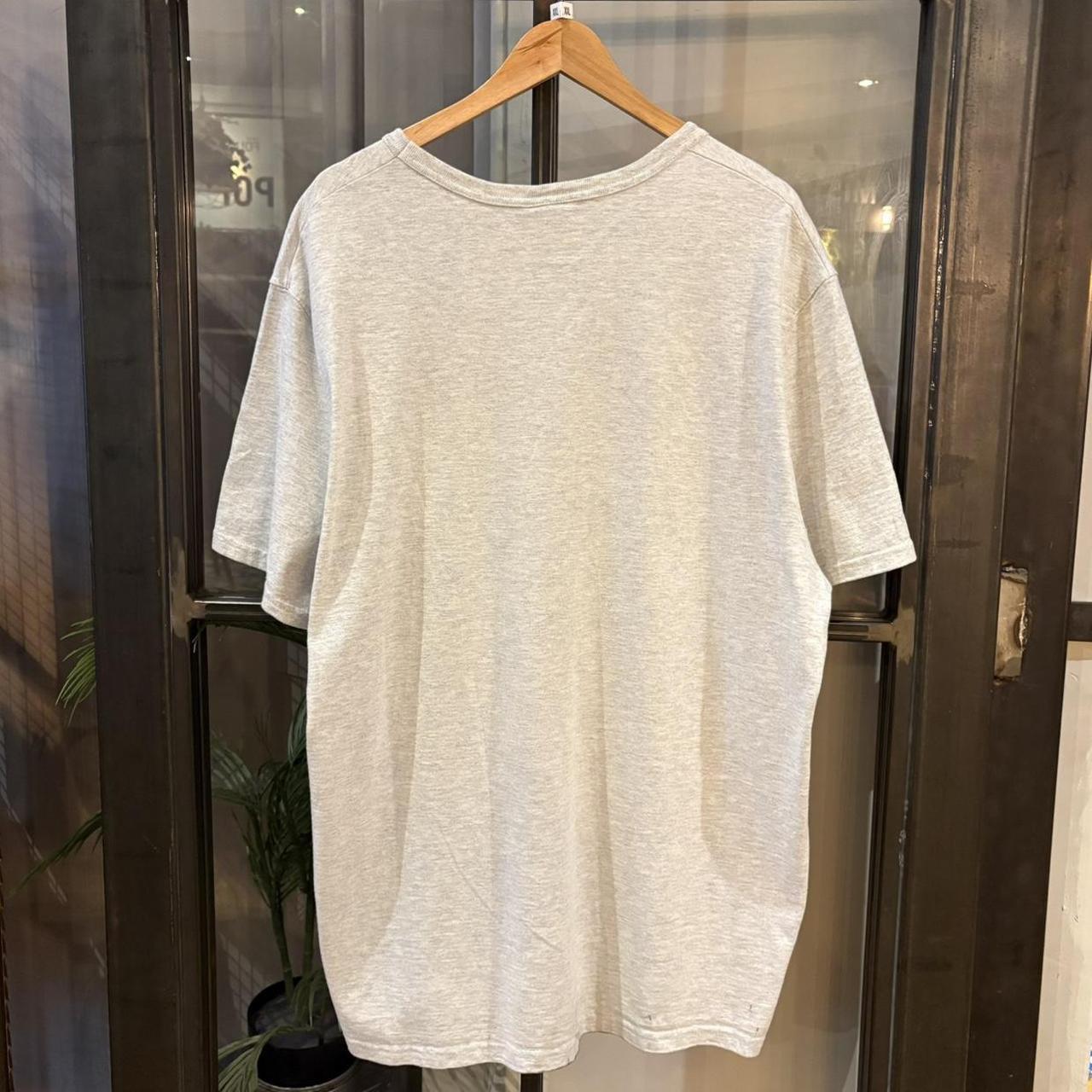 BR2409J-F - Vintage Retro Essential Light Grey Champion Big Centre Embroidered Top Tee T-shirt #y2k #graphic #top #essential #champion