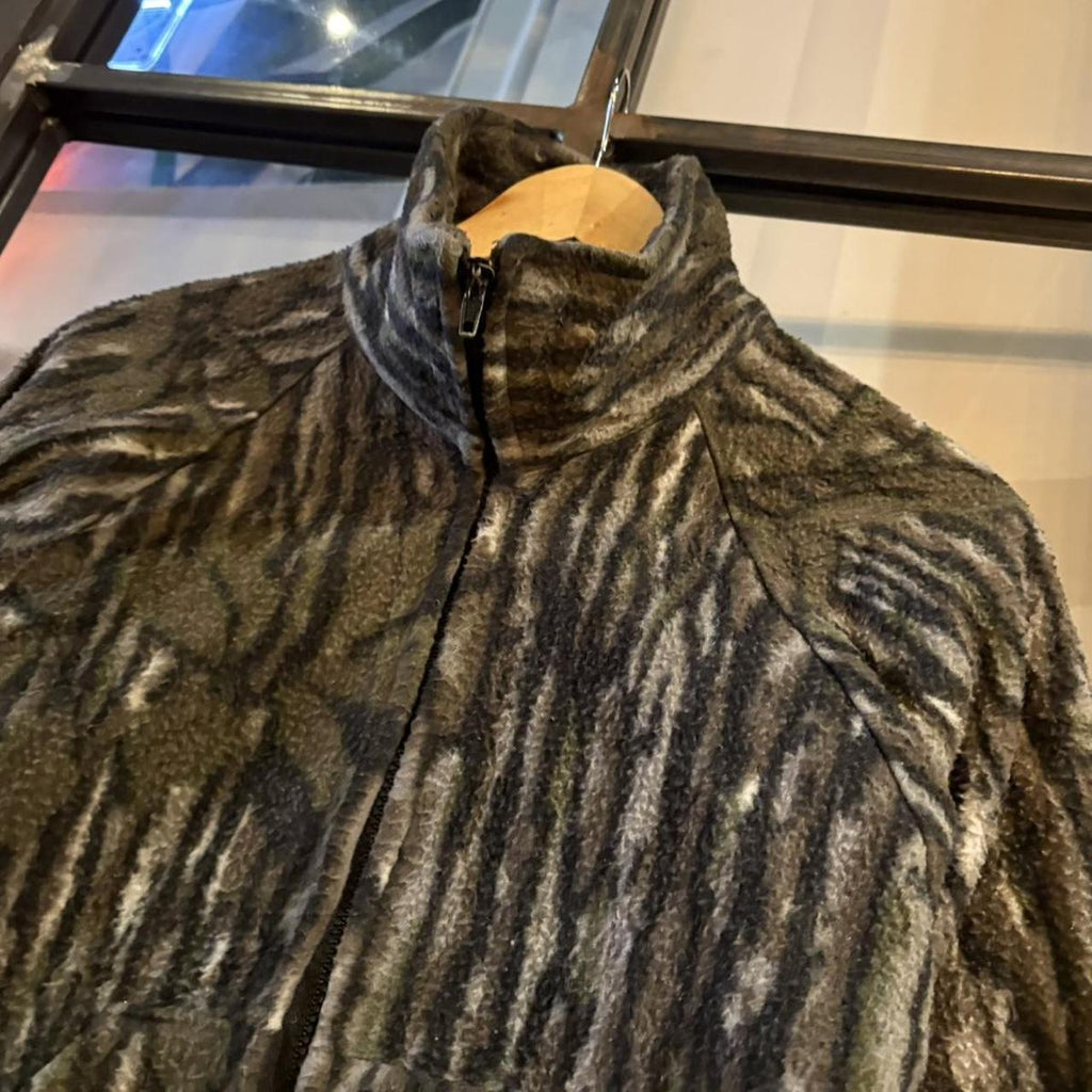 BR2306EX-F - Vintage Retro Essential Original Realtree Camouflage Khaki Green Brown Field Hunting graphic print Full Zip Up Fleece Sweatshirt #realtree #hunting #camo #utility
