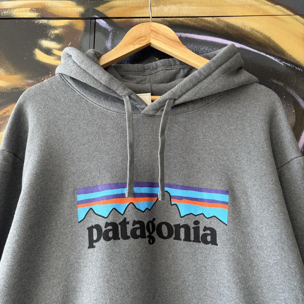 Patagonia P-6 Logo Hoodie Mens XL Grey Uprisal Graphic Skate Gorpcore Jumper Sweatshirt Top Y2K 00s