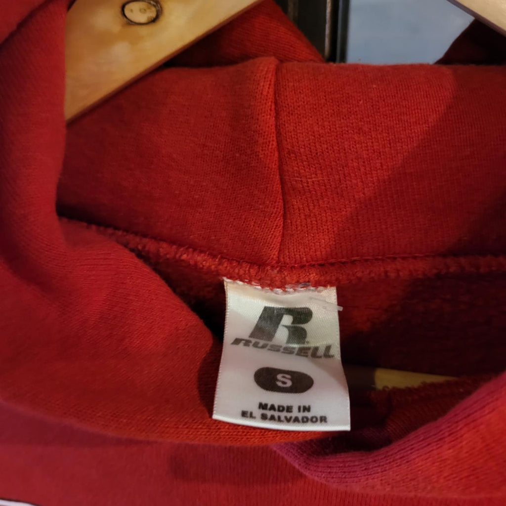 SWT092 - American Vintage retro red essential Russell Athletic Grinnell College hoodie sweatshirt with front Graphic Print #grinnell #varsity #college #casual