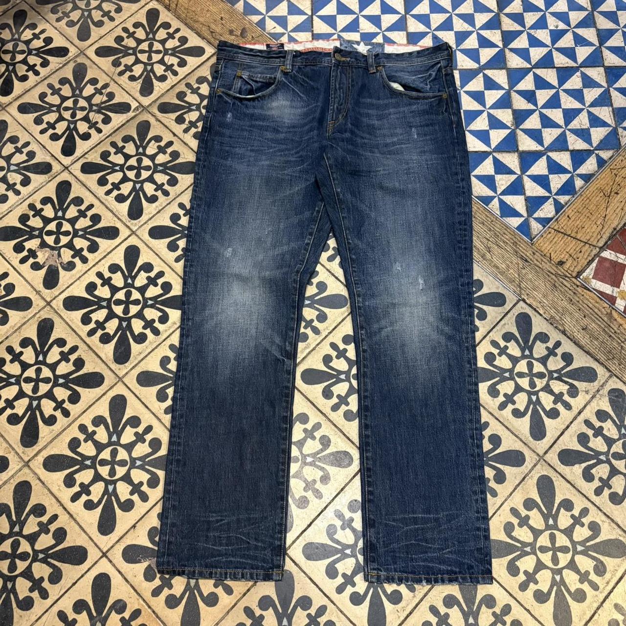 EB0609A-P - Vintage retro essential Barbour Blue Wash Denim Jeans Trousers pants #denim #slimfit #barbour #blokecore #jeans