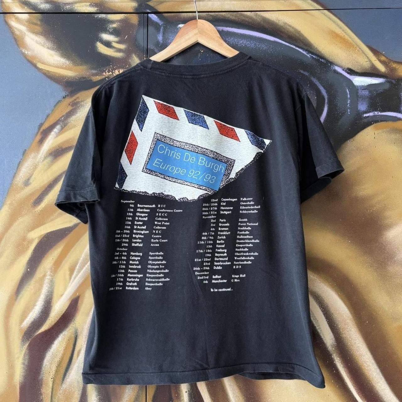 Vintage Chris De Burgh T Shirt Tee Mens Medium Black 1992/93 Tour Band Graphic Single Stitch Top 90s