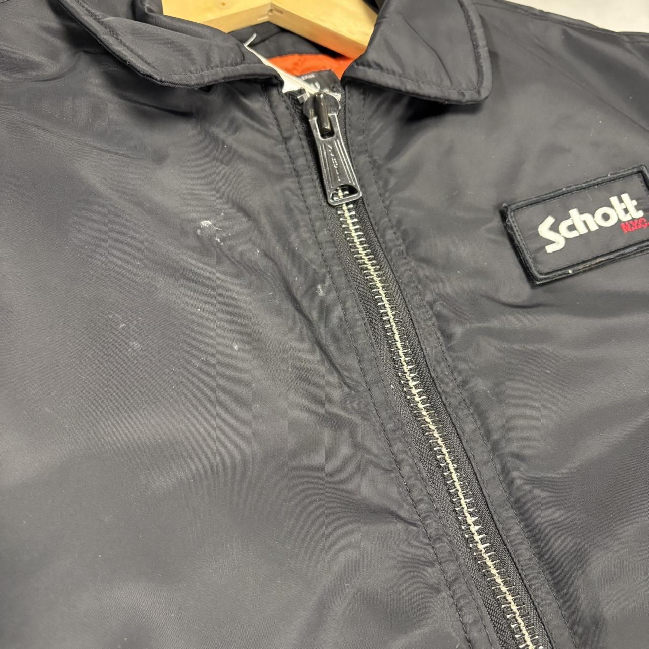 CP29A1-U - Vintage Retro Essential Black Schott N.Y.C Zip Up collared bomber padded jacket coat #gorpcore #nyc #expedition #bomber #schott