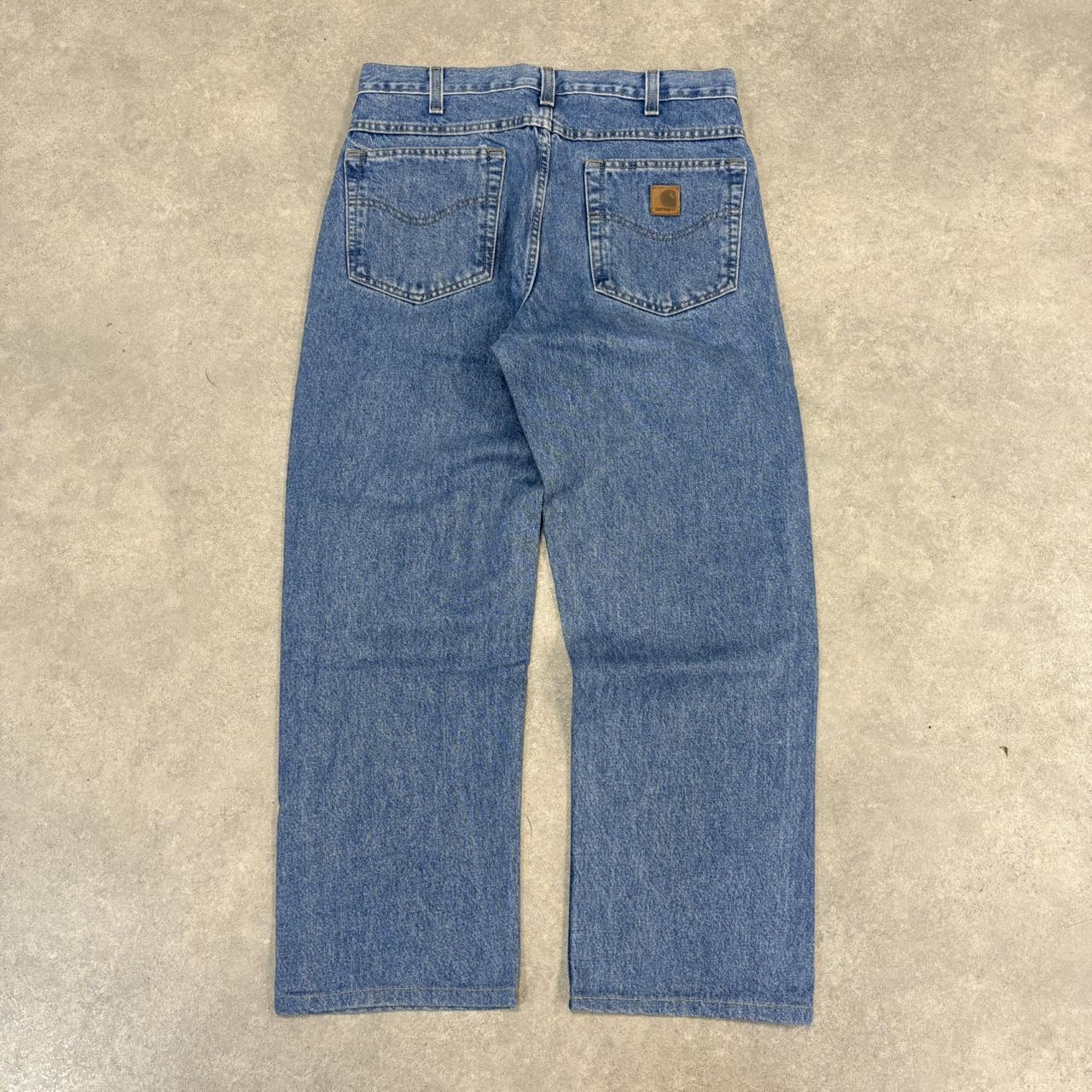 BR1912VA-U - Vintage retro essential Carhartt  Blue Wash Denim Jeans Trousers pants #denim #carhartt #skater #jeans #straightleg