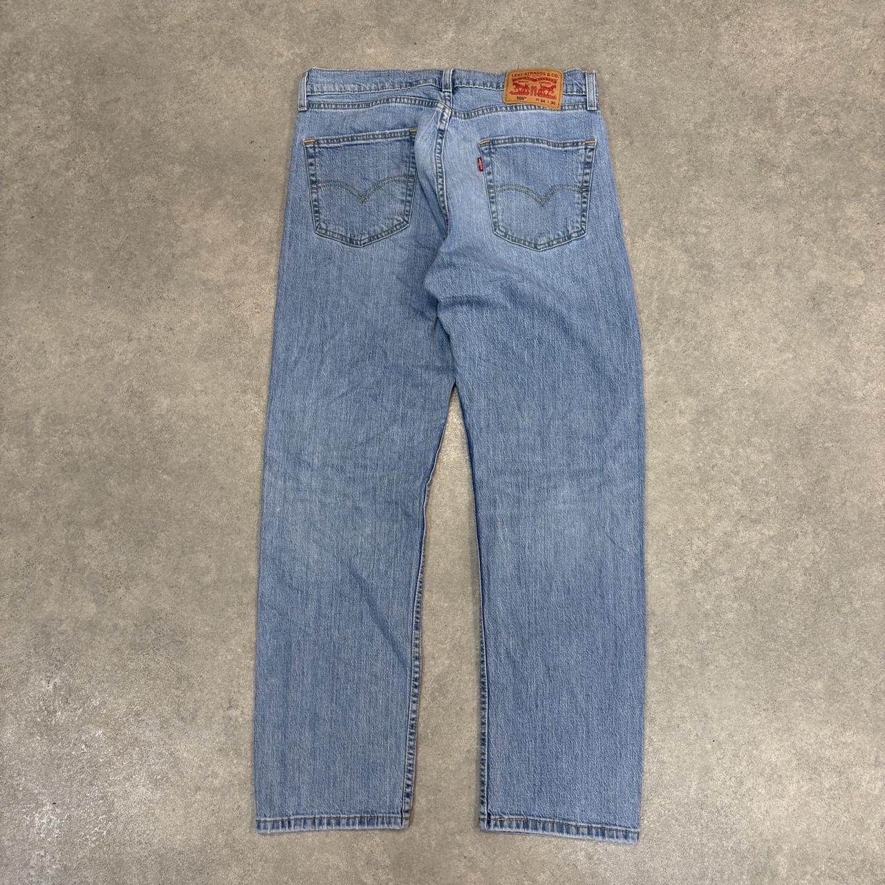 Vintage Levi's 505 Jeans Mens 34x30 Denim Wash Straight Leg Trousers Cowboy Western USA 90s Y2K