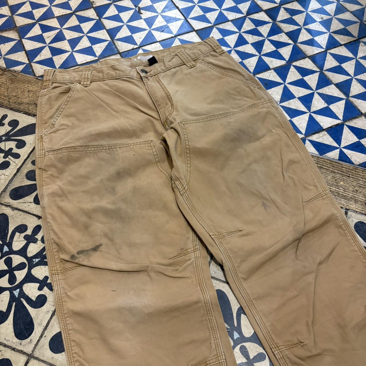 TRW402BR - Vintage retro essential  Tan Carhartt Relaxed Double KneesTrousers pants casual workwear #skater #workwear #carpenter #carhartt #doubleknees