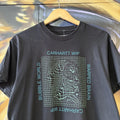 Carhartt WIP T shirt Mens Large Black Grid C Distorted Matrix Pattern Graphic Print Streetwear SkateTee Top Y2K