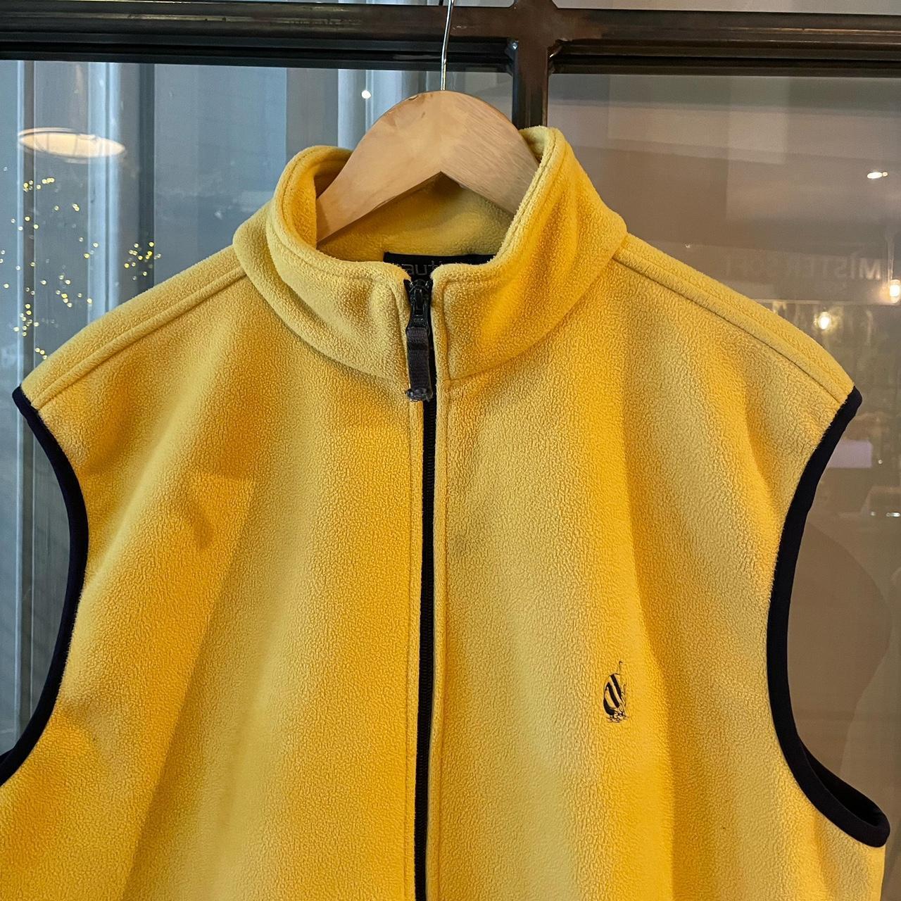 0225A49BR - Vintage retro essential Nautica Yellow full zip up outdoor gilet sleeveless fleece jacket #nautica #outdoor #hilet #hike #gorpcore