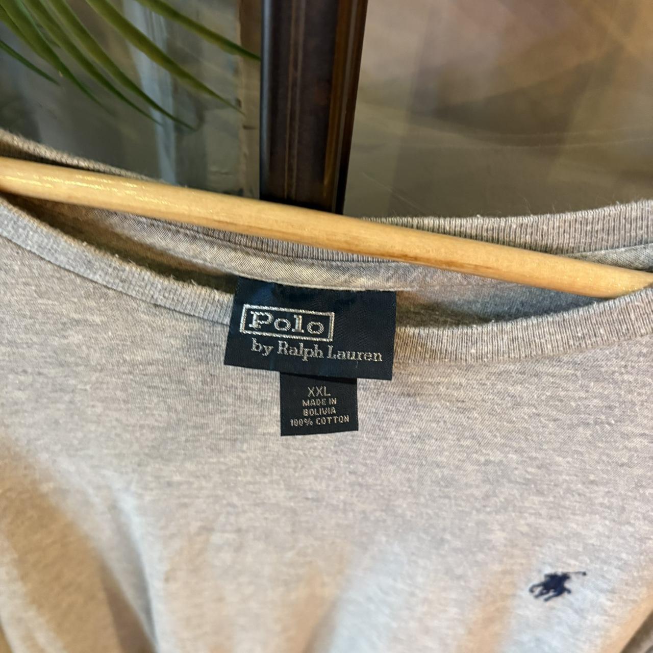 1224G97 - Vintage Retro Essential Grey Polo Ralph Lauren Top Tee T-shirt #90s #preppy #top #oldmoney #ralphlauren