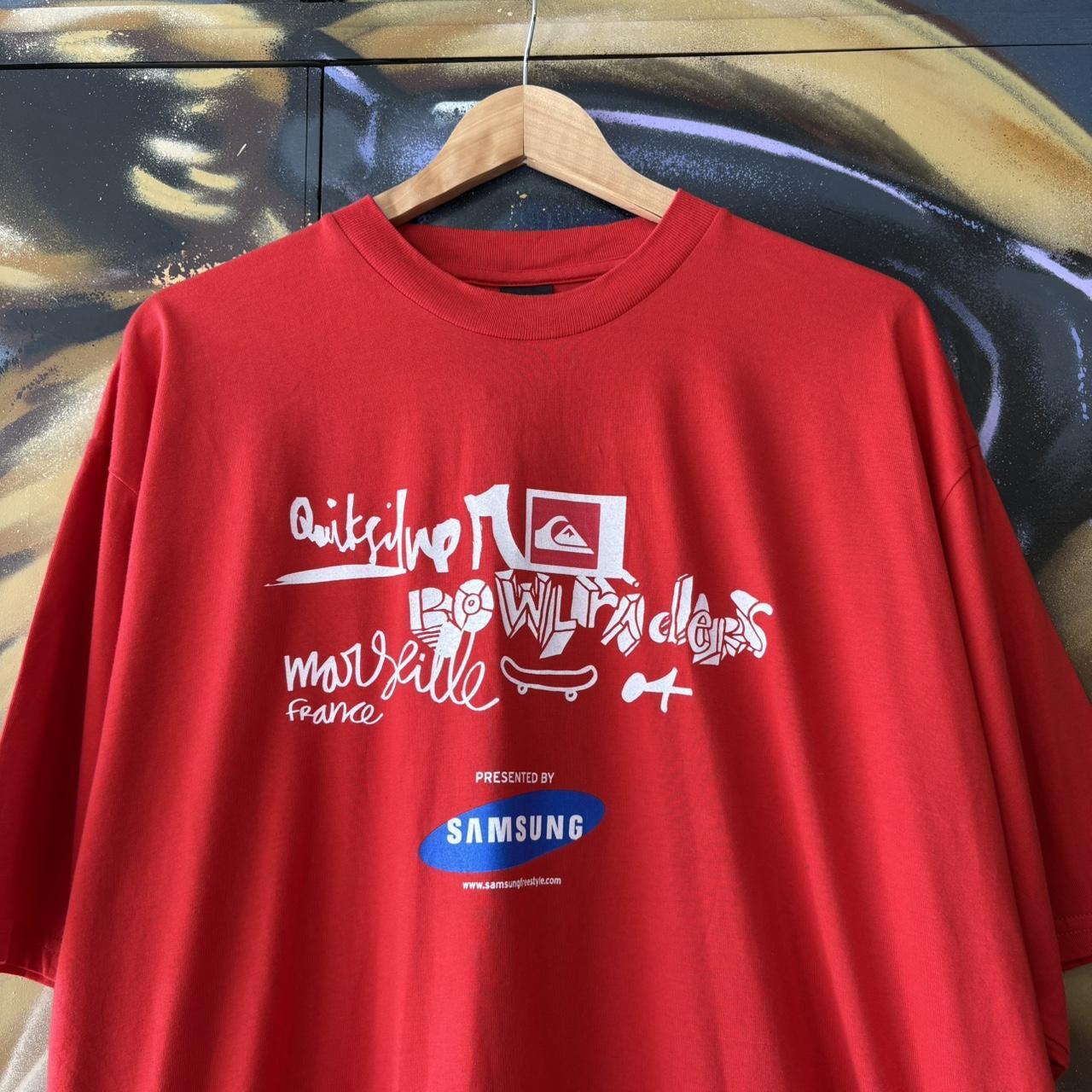 Vintage QuikSilver T Shirt Mens XL Red Graphic Print World Cup Xbox Etnies Skate Surf Tee Top 90s