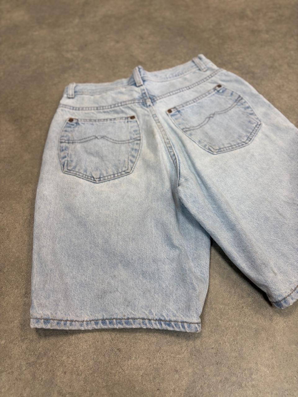 Vintage Jorts Light Mens 28” Blue Wash Denim Blue Wash Jean Shorts Baggy Wide Leg Skate Surf Hip Hop 00s Y2K