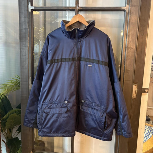 0325F84BR -  Vintage Retro Essential Navy Nike Full Zip Up Lined sports jacket #sportswear #90s #y2k #nike #outdoors