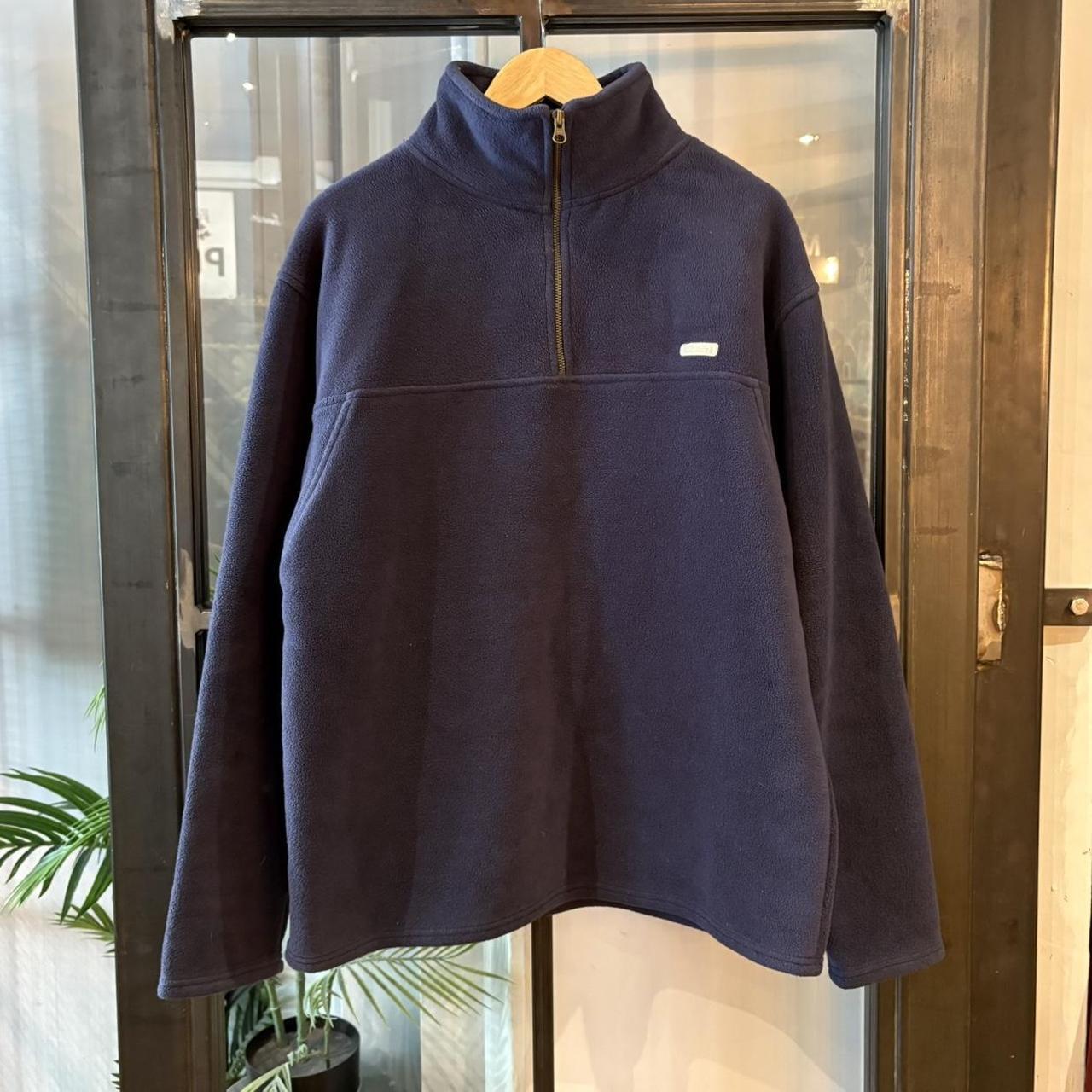 Vintage Animal Quarter Zip Mens Large Navy Blue Essential Fleece 1/4 Ski Surf Sweatshirt Top Y2K 90s