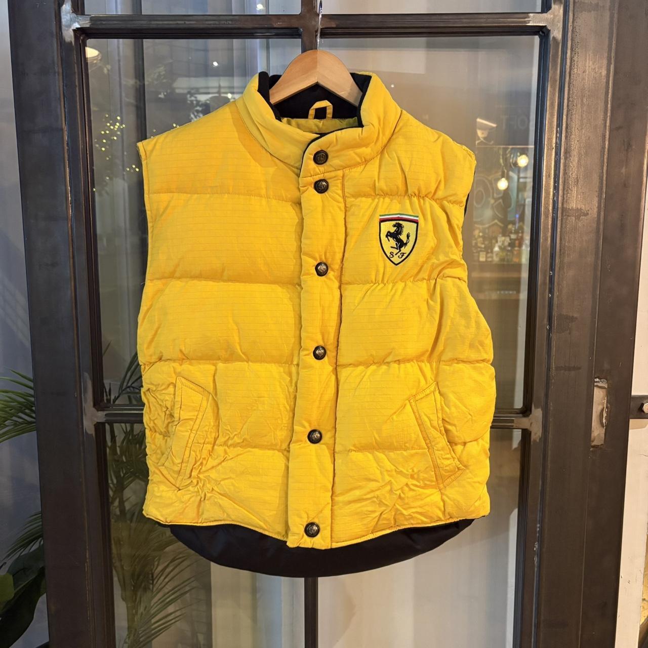 POL355BR - Vintage Retro Essential Ferrari Yellow gilet bodywarmer down puffer padded jacket #gorpcore #down #racing #ferrari #f1