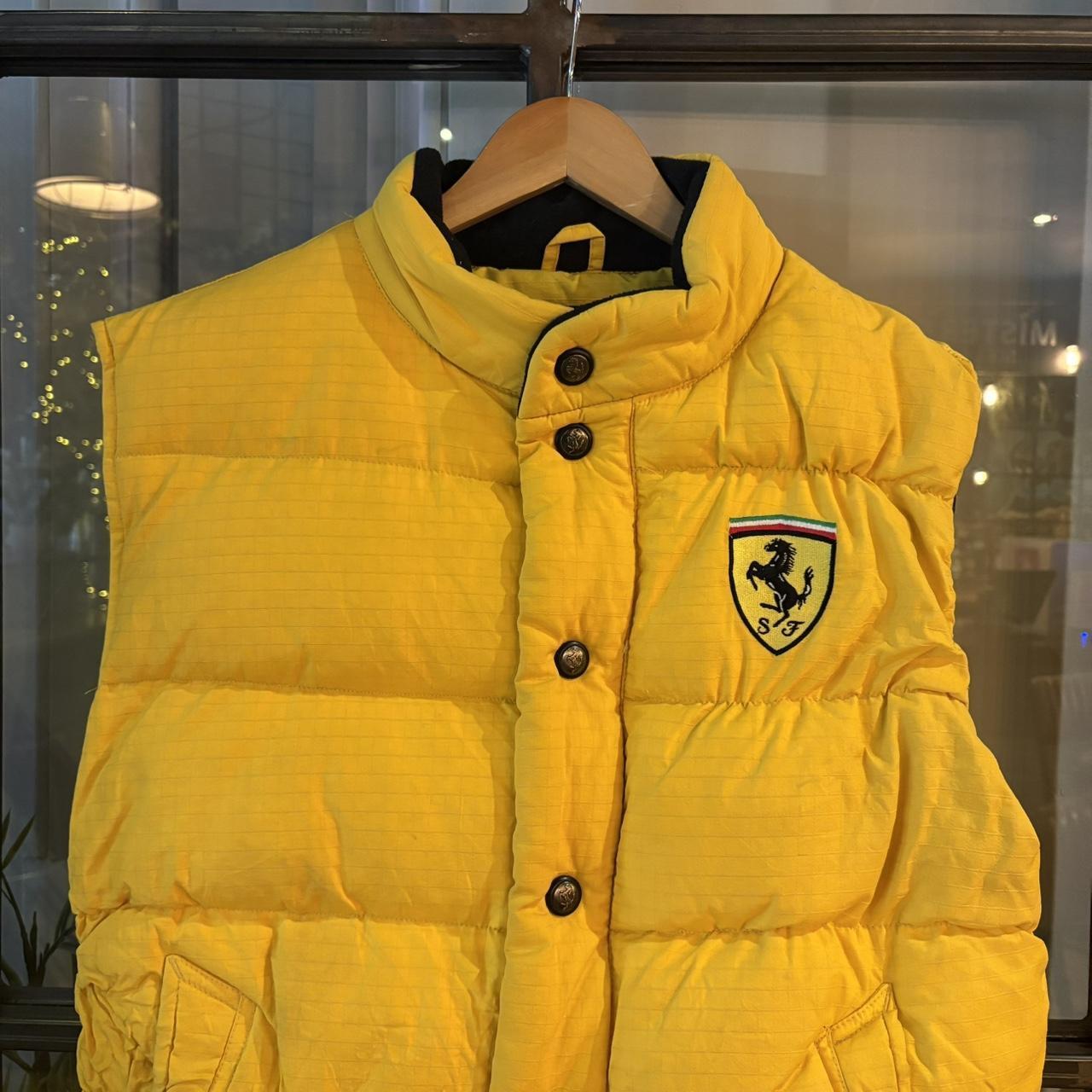 POL355BR - Vintage Retro Essential Ferrari Yellow gilet bodywarmer down puffer padded jacket #gorpcore #down #racing #ferrari #f1