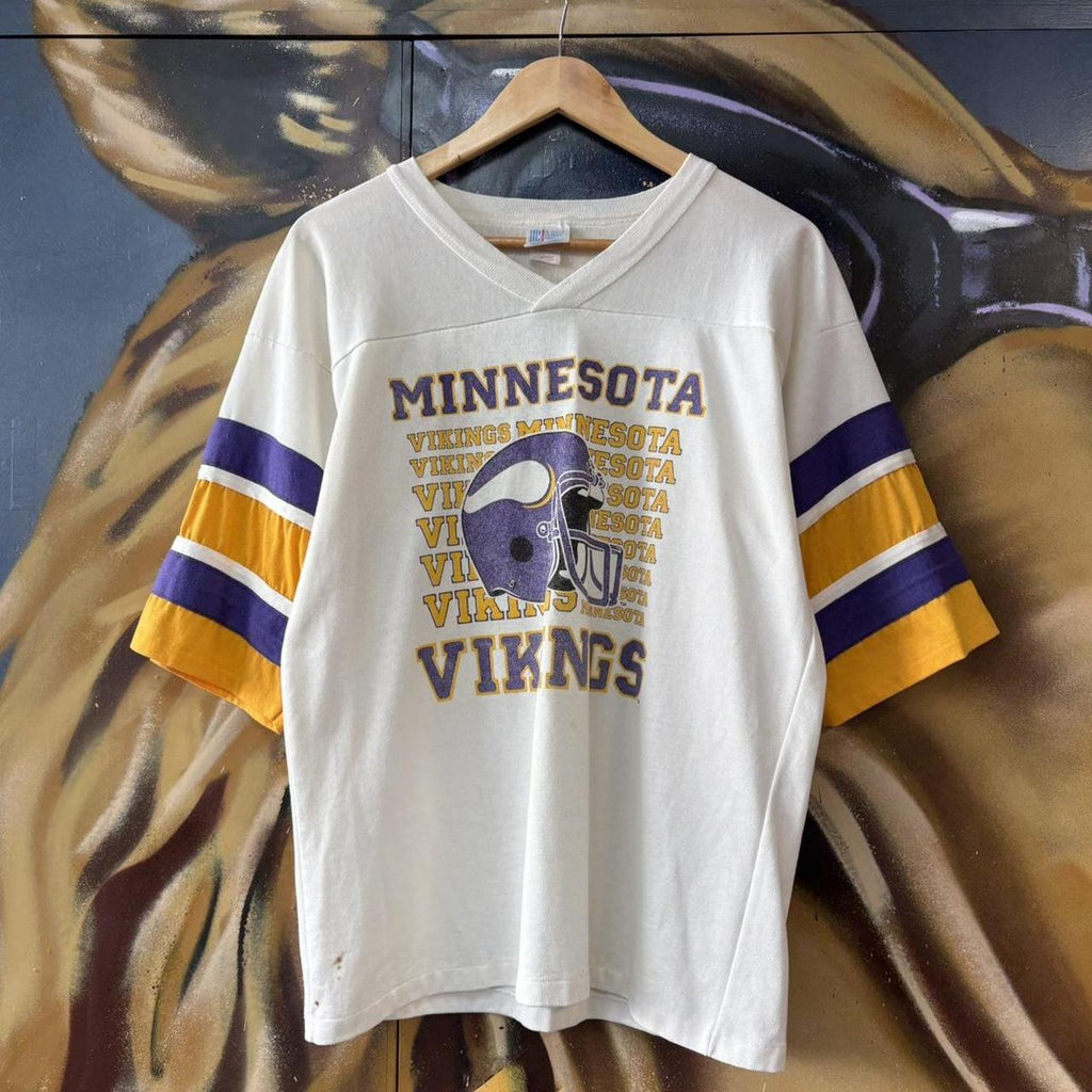 ADN0101BB-U - Vintage Retro Essential NFL Minnesota Vikings American FootballPrint Jersey Tee top #sportswear #nfl #jersey #vikings #minnesota