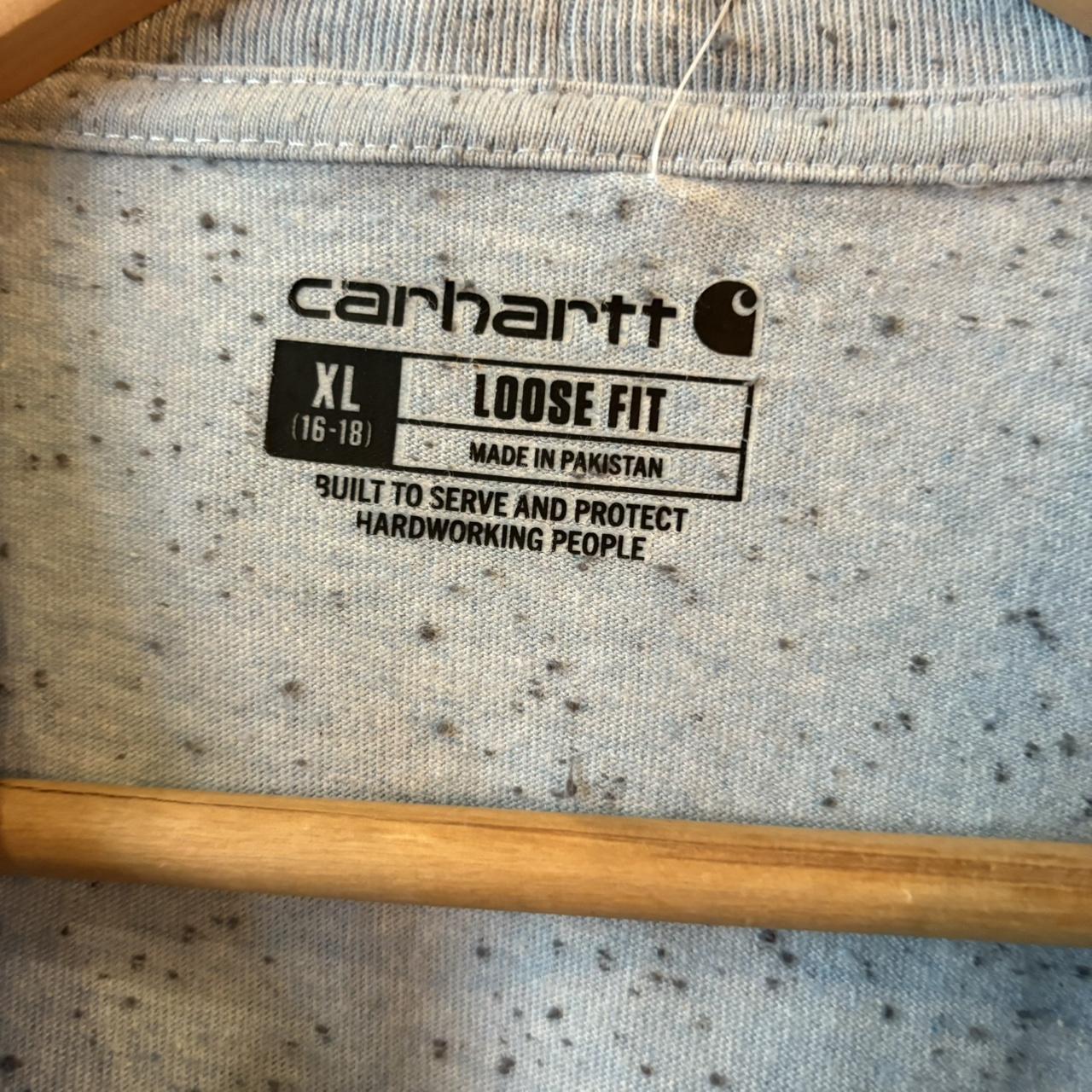 TEE486P- Vintage Retro Essential Light Blue Carhartt Pocket Top Tee T-shirt with embroidered patch logo #skater #workwear #carhartt #y2k #pockettop