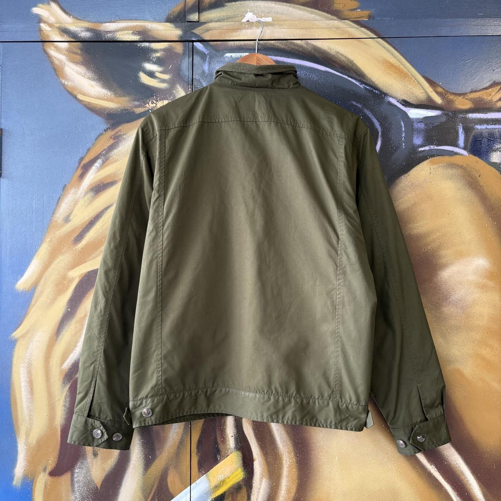 Vintage Ralph Lauren Jacket Mens Medium Army Green Harrington Preppy Pony Logo Collared Full Zip Up Top Y2K 90s