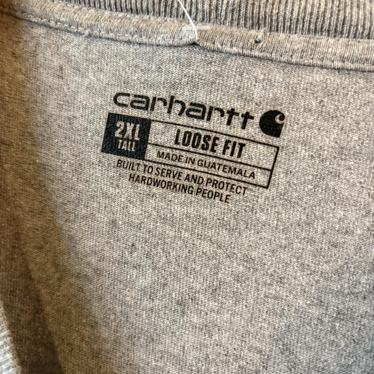 TEE497F - Vintage Retro Essential Grey Carhartt Pocket Top Tee T-shirt with embroidered patch logo #skater #workwear  #carhartt #y2k #pockettee
