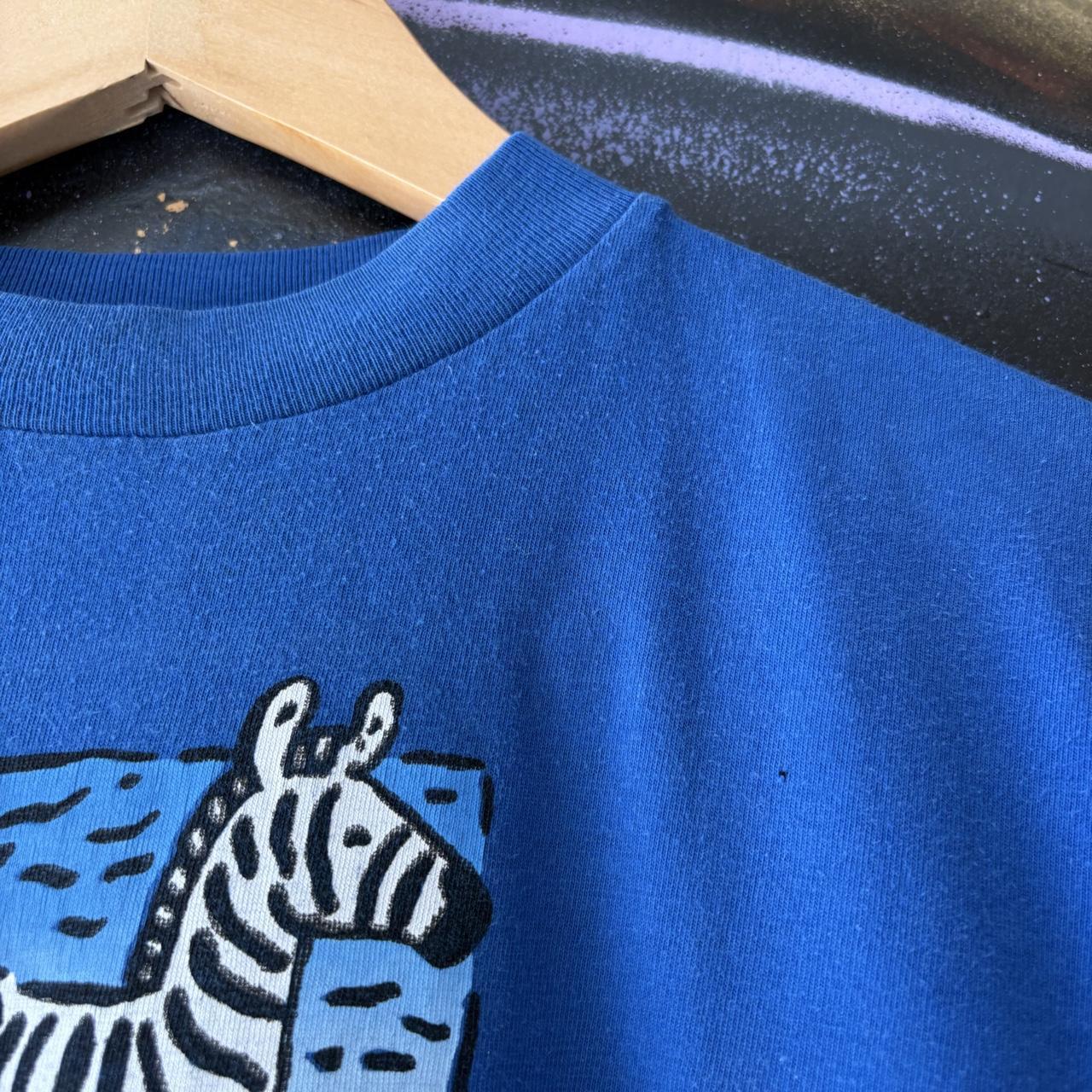 Vintage Zebra T shirt Women’s Small Blue Punda Milia Souvenir Holiday Cartoon Graphic Print Baby Tee Crop Top 90s Y2K 00s