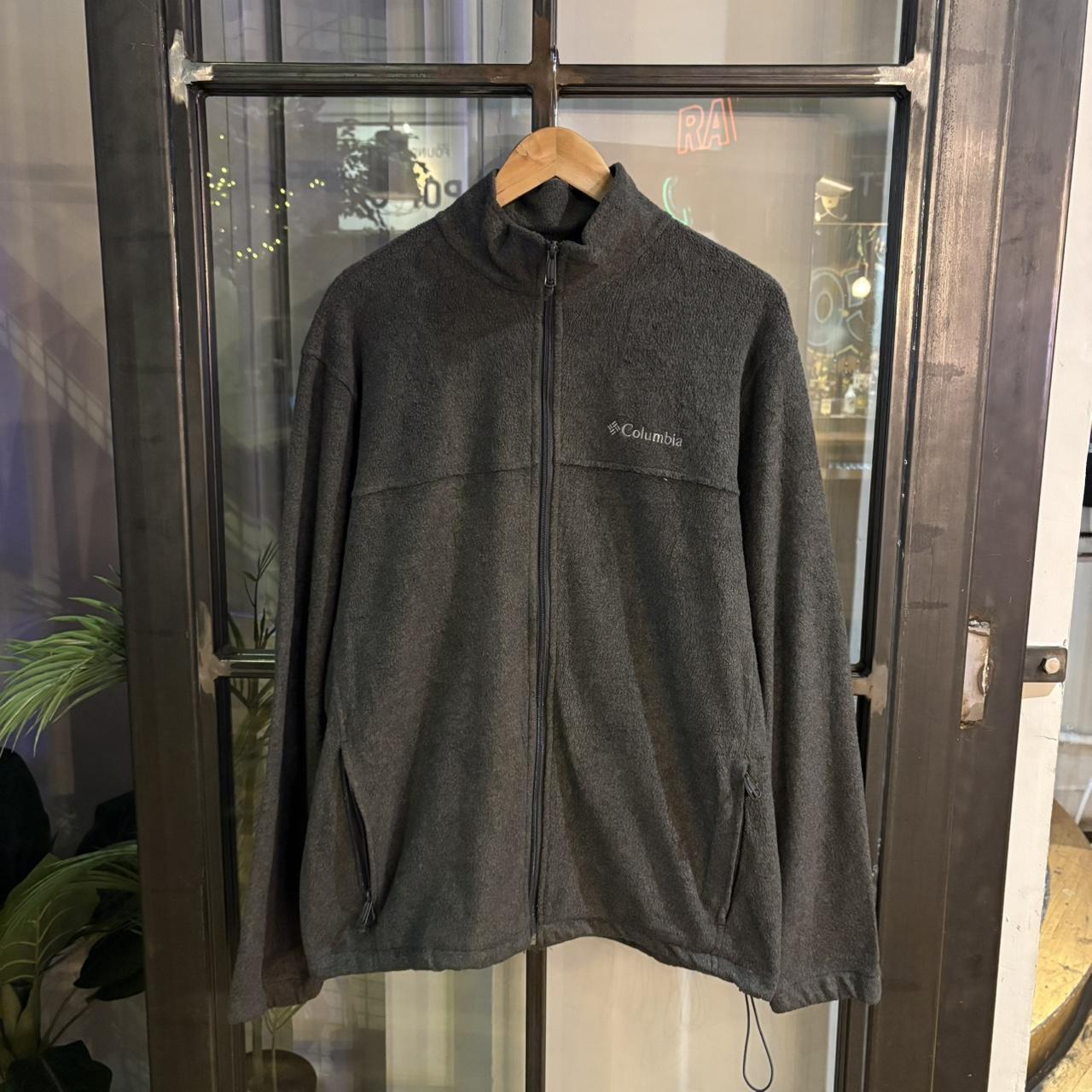 SWT413 - Vintage retro essential Columbia Dark Grey full zip up outdoor fleece jacket sweatshirt #columbia #outdoor #expedition #hike #gorpcore