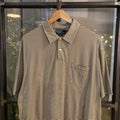 POL326 - Vintage Retro Ralph Lauren Striped Brown Cream Pocket Polo Shirt Short Sleeve collared button up top #Y2K #preppy #chiefkeef #oldmoney #ralphlauren