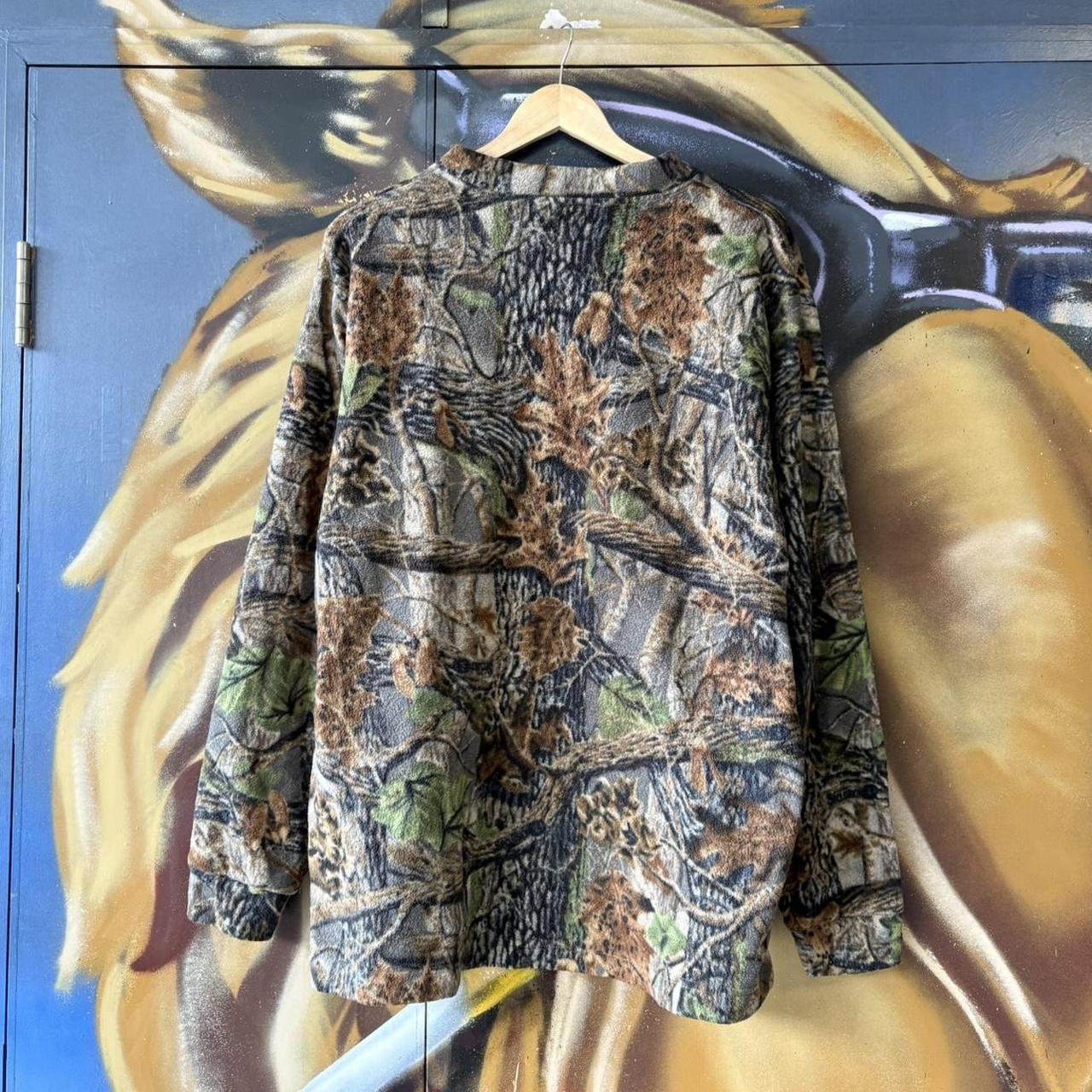 RealTree Camo Fleece Henley Mens XL Button Sweatshirt Hunting Outdoor Gorpcore Streetwear Vintage 90s Y2K Top