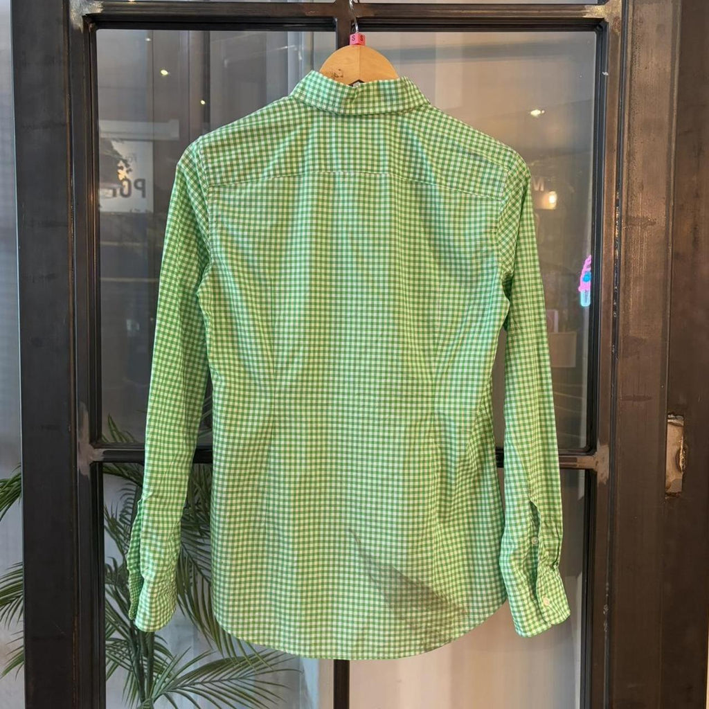 BR2804BD-F - Vintage Ralph Lauren green check pattern Longsleeve collared button up polo shirt top #Y2K #preppy #chiefkeef #smartcasual #oldmoney