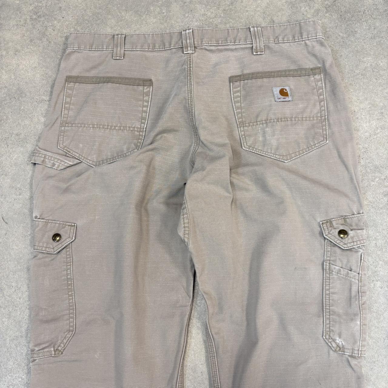 BR2701GO-U - Vintage retro essential  Stone Grey Carhartt ripstop cargo carpenter Trousers pants casual workwear #skater #utility #workwear #carpenter #carhartt