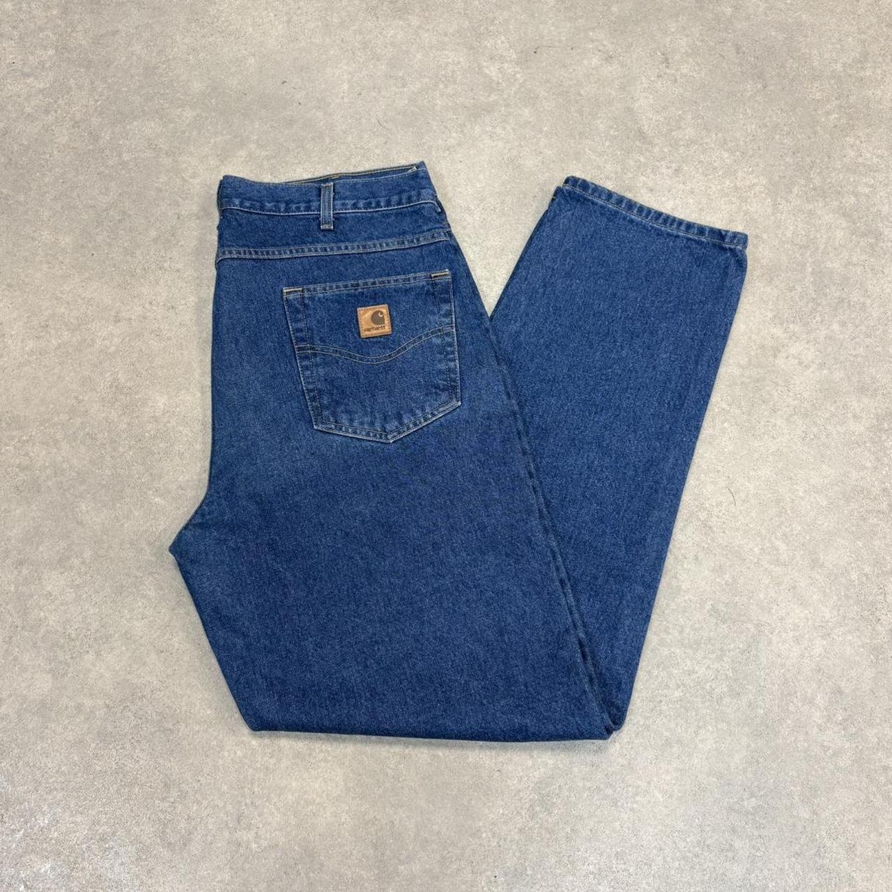 BR1912UK-U - Vintage retro essential Carhartt Straight Leg Relaxed Blue Wash Denim Jeans Trousers pants #denim #skater #jeans #carhartt #straightleg
