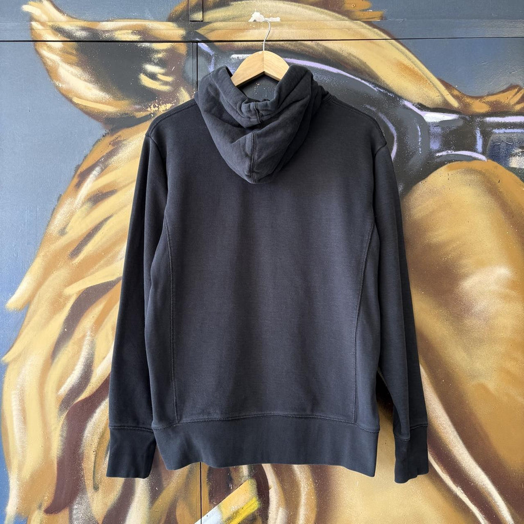 Patta Hoodie Mens Medium Black Biker Logo Felt Amsterdam Pullover Sweatshirt Jumper Top 90s Y2K 00s