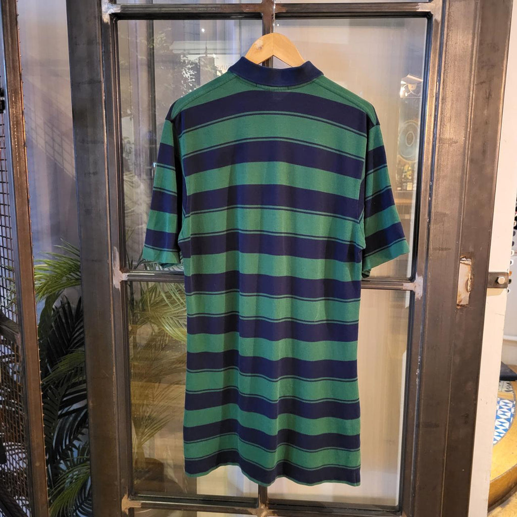 POL186 - Vintage Ralph Lauren Navy and Green Polo Shirt Short Sleeve collared button up top #Y2K #preppy #chiefkeef #golf #oldmoney