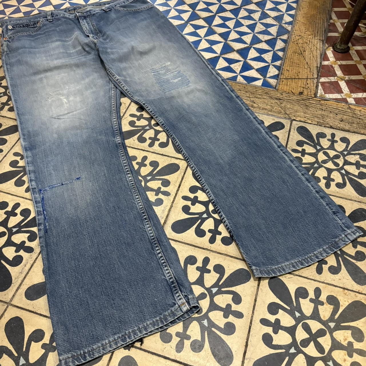 1224H63BR - Vintage retro essential Levi’s 507 Relaxed Bootcut Blue Wash Denim Jeans Trousers pants #denim #levis #levis507 #bootcut #relaxed