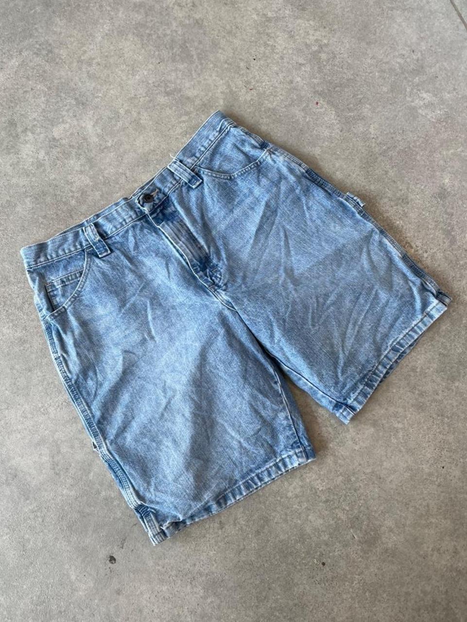 Wrangler Light Wash Blue Denim Carpenter Shorts