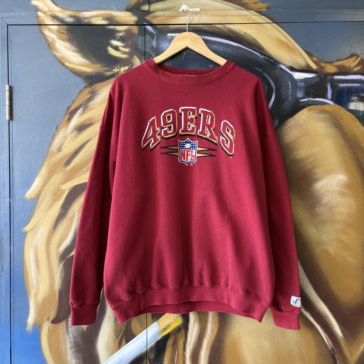 Vintage San Francisco 49ers Sweatshirt Mens Large Burgundy NFL Pullover Jumper Top 90s Y2K 00s