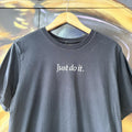 BR2306OX-U - Vintage Retro Essential Nike Team Just Do It Embroidered Black Top Tee T-shirt #y2k #embroidered #justdoit #essential #nike