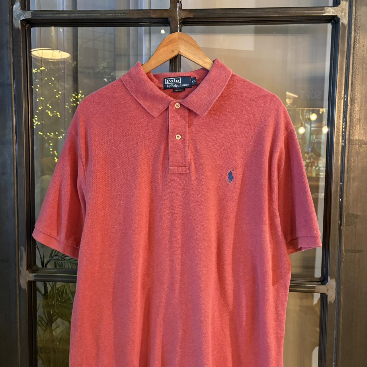 POL343-P - Vintage Retro Ralph Lauren Plain Pink Polo Shirt Short Sleeve collared button up top  #Y2K #preppy #chiefkeef #oldmoney #ralphlauren