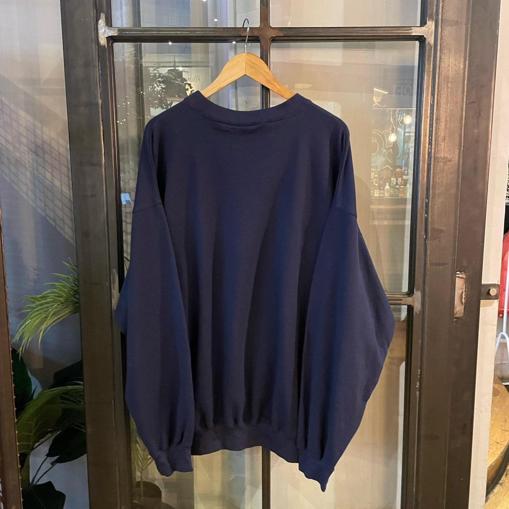 SWT444 - Vintage Retro Essential Navy Adidas Crewneck Jumper Sweatshirt with big spellout print logo #90s #sportswear #essential #adidas #y2k