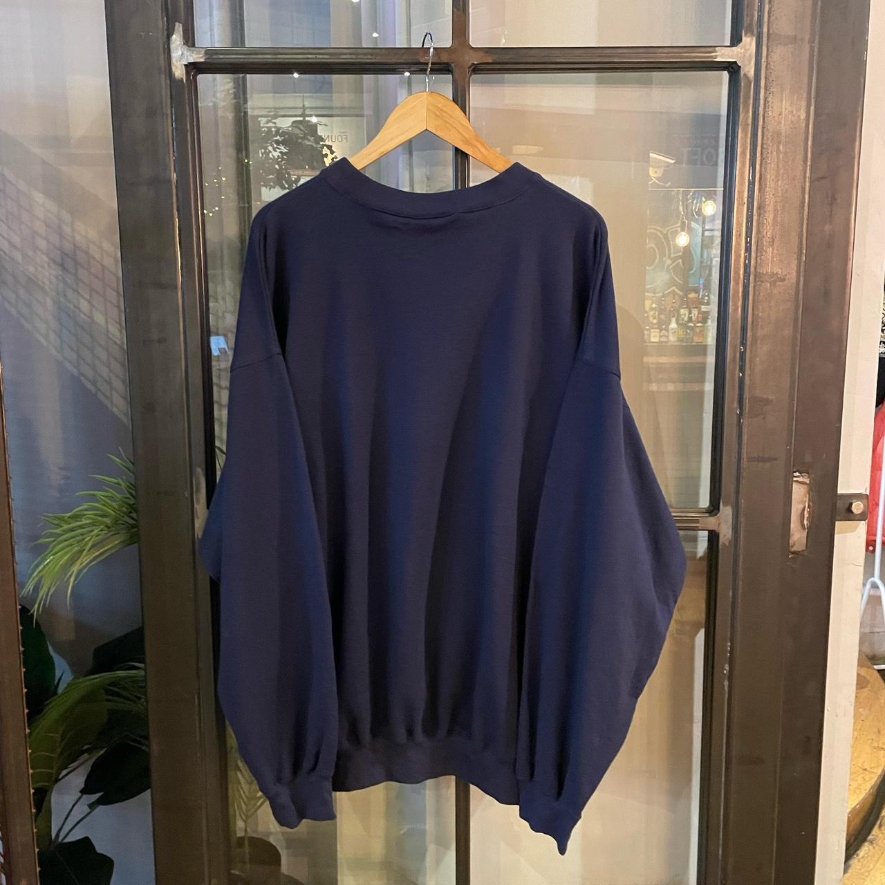 SWT444 - Vintage Retro Essential Navy Adidas Crewneck Jumper Sweatshirt with big spellout print logo #90s #sportswear #essential #adidas #y2k