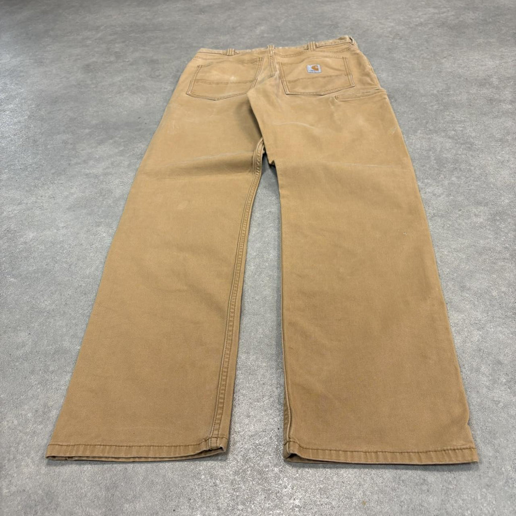 Vintage Carhartt Jeans Mens 32x34 Beige Carpenter Pants Trousers Straight Leg Skate Workwear Y2K 90s