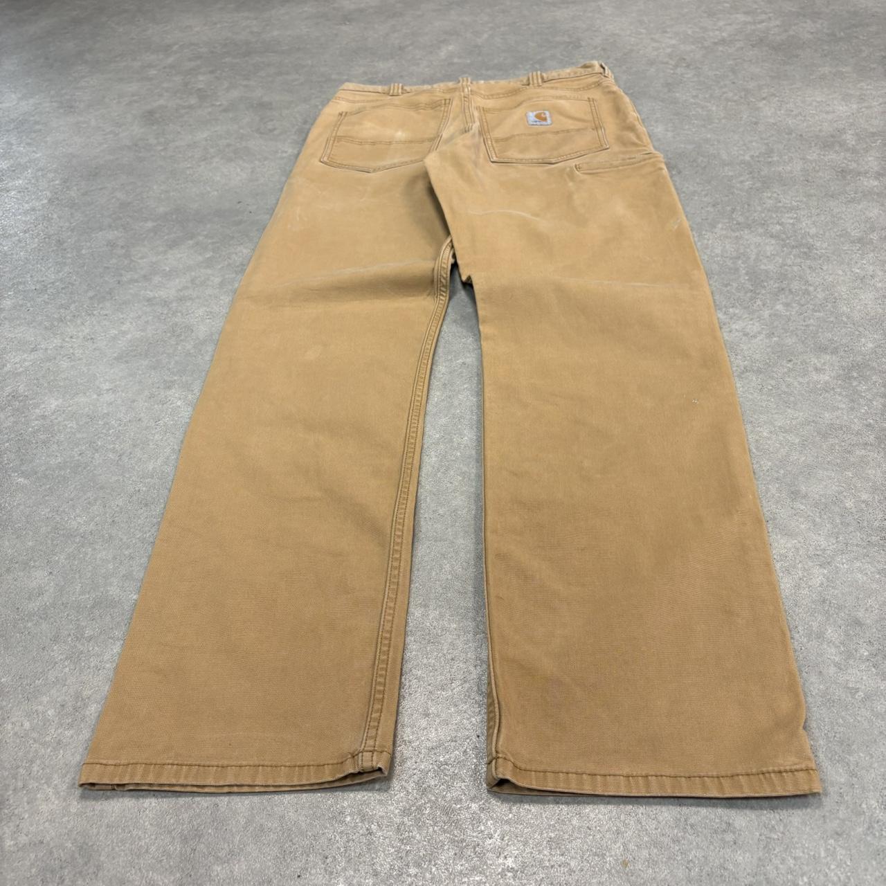 Vintage Carhartt Jeans Mens 32x34 Beige Carpenter Pants Trousers Straight Leg Skate Workwear Y2K 90s