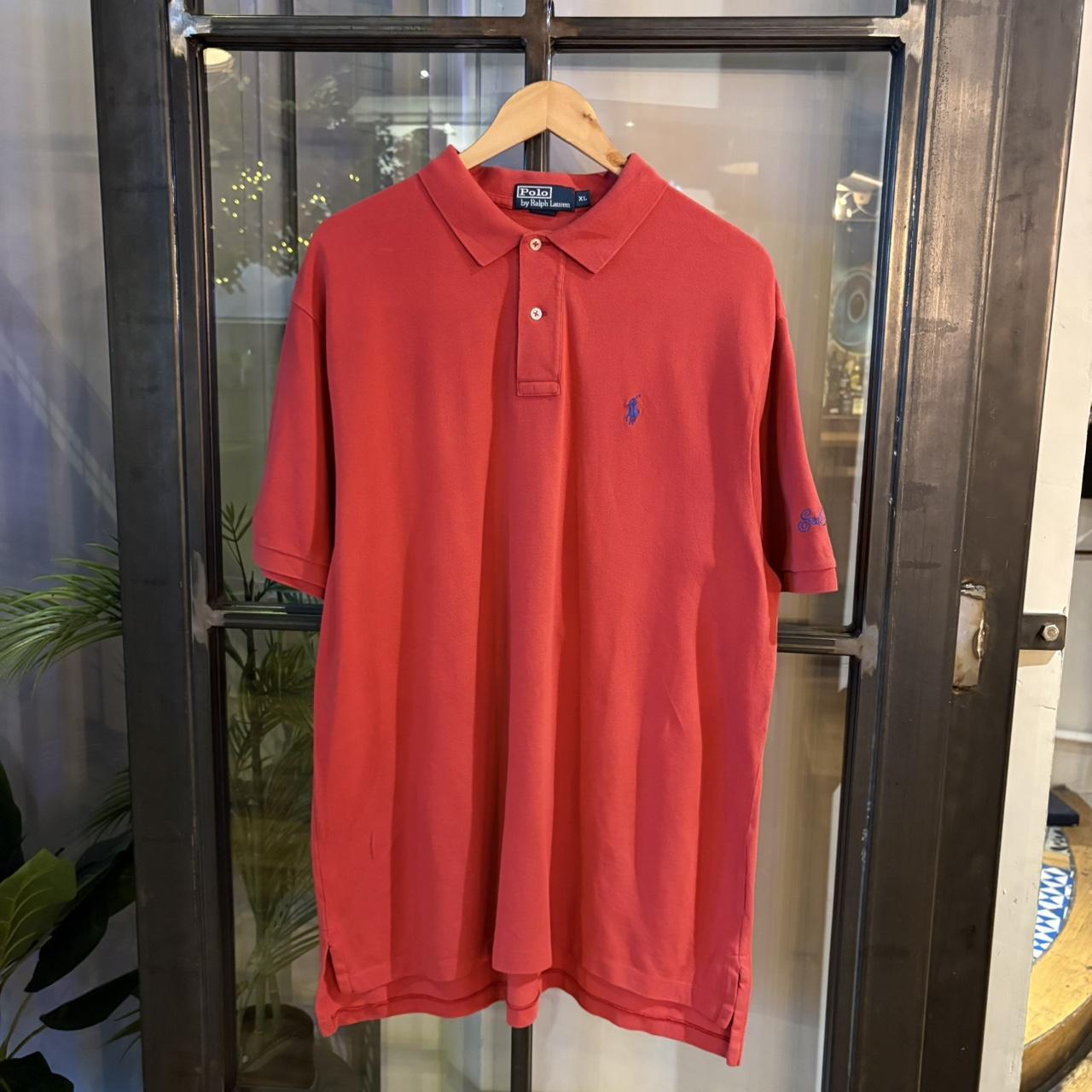 POL318 - Vintage Retro Ralph Lauren Plain Red Polo Shirt Short Sleeve collared button up top #Y2K #preppy #chiefkeef #oldmoney #ralphlauren