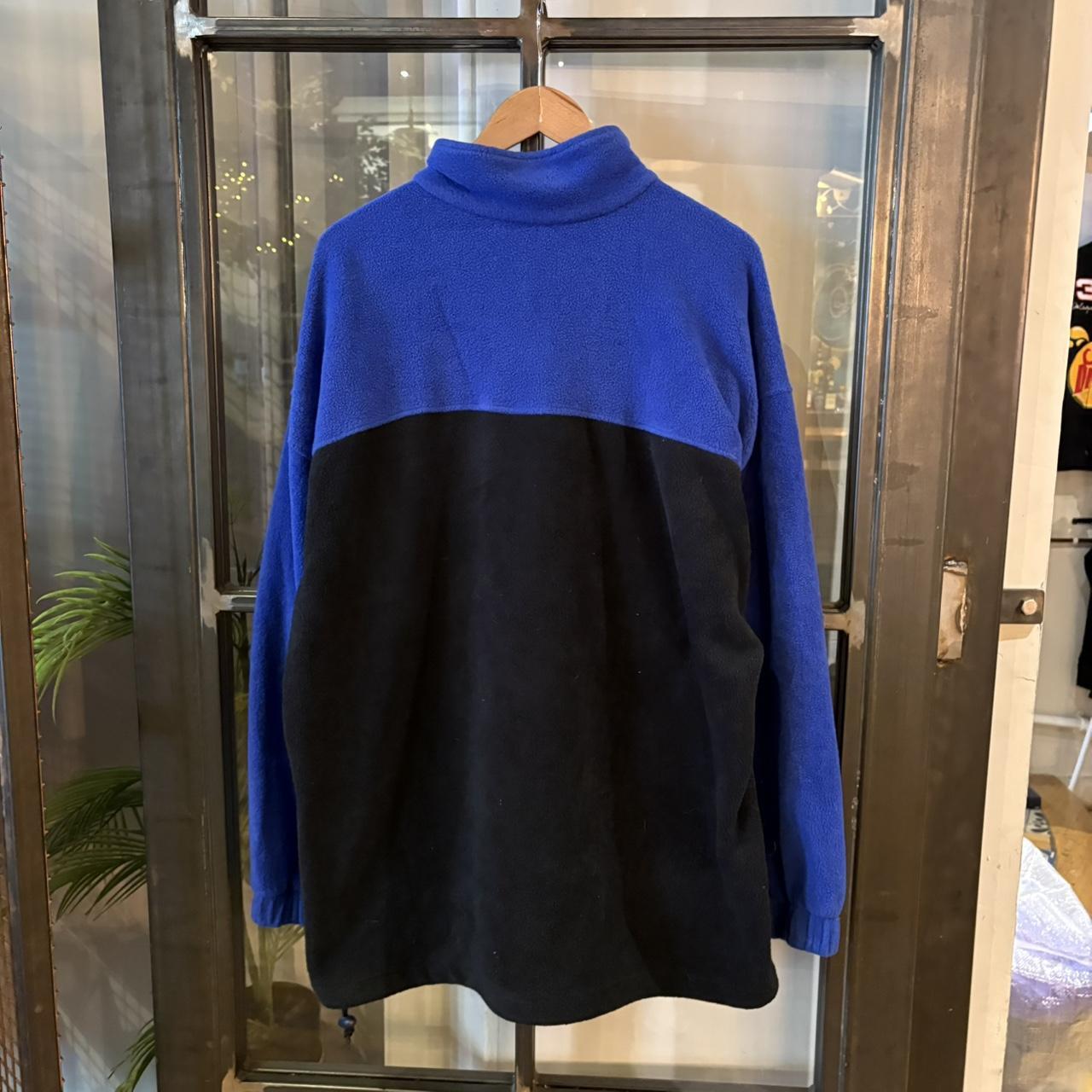 SWT609F - Vintage retro essential Blue and Black Reebok full zip up outdoor sweatshirt fleece jacket #fleece #reebok #sportswear #hike #climbing